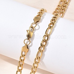 Collares de cadena fígaro de acero inoxidable 304 de 6 mm&nbsp;NJEW-G203-02G