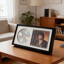 Présentoirs à CD en bois avec vitre&nbsp;ODIS-WH0108-098
