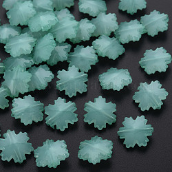 Imitation Jelly Acrylic Beads, Faceted, Snowflake, Medium Aquamarine, 15x14x6mm, Hole: 1.6mm, about 970pcs/500g