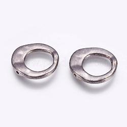 Estilo tibetano marcos de perlas anillo irregular, Sin cadmio y níque y plomo, gunmetal, 20.5x20.5x3mm, agujero: 12 mm