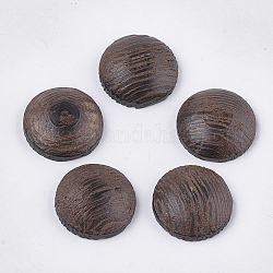 Wenge Holz Cabochons, ungefärbt, Flachrund, Kokosnuss braun, 14.5x4.5 mm