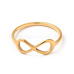 Ионное покрытие (ip) 201 бесконечное кольцо из нержавеющей стали для женщин, золотые, размер США 6 1/4 (16.7 мм)