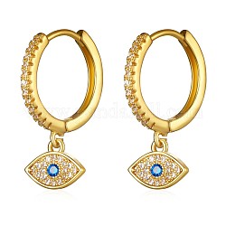 Серьги-кольца с кубическим цирконием и конским глазом, украшения из латуни для женщин, золотые, 17.8 мм