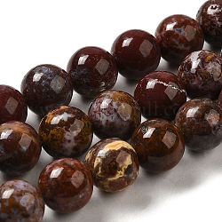 Natural Ocean Jasper Beads Strands, Round, 10~10.5mm, Hole: 1.3mm, about 38pcs/strand, 15.08''(38.3cm)