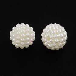 Acrylic Imitation Pearl Beads, Berry Beads, Round Combined Beads, Creamy White, 12mm, Hole: 1.5mm, about 870pcs/500g