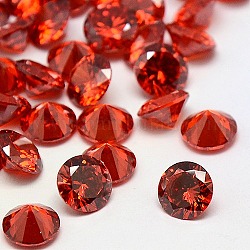 Forma di diamante di grado a cubi cabochon zirconia, sfaccettato, rosso, 1mm