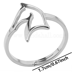 304 регулируемое кольцо из нержавеющей стали, полая голова лошади, цвет нержавеющей стали, внутренний диаметр: 17 мм