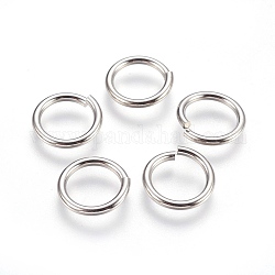 304 in acciaio inox anelli di salto aperto, colore acciaio inossidabile, 13 gauge, 14x1.8mm, diametro interno: 10mm, 300pcs/scatola