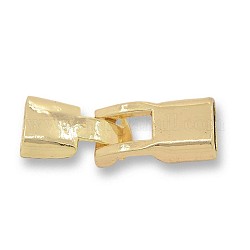 Fermoirs de bijoux dorés sans nickel et sans plomb, fermoirs à pression en alliage, Plaqué longue durée, 35x12x7mm, Trou: 4x10mm