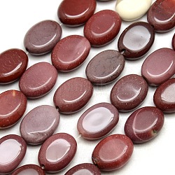 Oval Natural Mookaite Beads Strands, 14x10x5mm, Hole: 1mm, about 29pcs/strand, 15.5 inch
