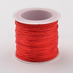 Cavo di filo di nylon, materiale fai da te per la produzione di gioielli, rosso, 0.8mm, circa 38.27 iarde (35 m)/rotolo