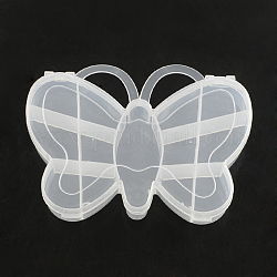 Recipientes de almacenamiento de abalorios de plástico de la mariposa, 13 compartimentos, Claro, 11.2x13.8x1.9 cm