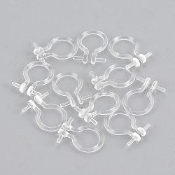 Пластиковые серьги с клипсами, для не проколотых ушей, прозрачные, 11x8x1 мм, штифты : 1 мм