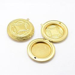 Подвески латуни медальон, плоско-круглые, без никеля , сырой (без покрытия), 48x44.5x9.5 мм, отверстие : 2 мм