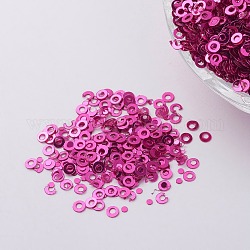オーナメントアクセサリープラスチック製スパンコール/スパンコールビーズ  リング  濃いピンク  2x0.1mm  穴：0.8mm  48000個/ 50g