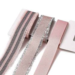 Ruban polyester 9 yards 3 styles, pour le bricolage fait main, nœuds de cheveux et décoration de cadeaux, palette rose clair, rose brumeuse, 1~1-1/8 pouce (25~28 mm), environ 3 mètre/style