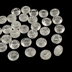 Natürliche Quarz Kristall europäischen großen Loch Perlen, Rondell, 13~14x7~8 mm, Bohrung: 5 mm