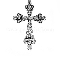 Тибетское ожерелья сплава типа, крестик, античное серебро, нет размера