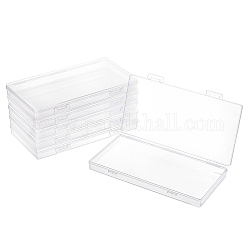 Superfindings 6 шт. небольшая пластиковая коробка 19.4x10.95x2.25 см прямоугольная прозрачная коробка для бусинок коробка для хранения ремесел с откидной крышкой для ювелирных изделий органайзер для винтов