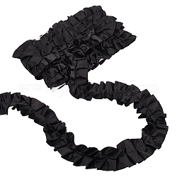 Cinta de raso falbala, cinta ondulada plisada, para accesorios de ropa, negro, 1-3/4~2 pulgada (45~50 mm), aproximadamente 4.92 yarda (4.5 m) / tarjeta