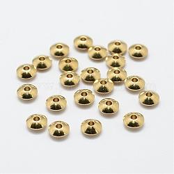 Perline di distanziatore in ottone, rondelle, nichel libero, grezzo (non placcato), 6x2.5mm, Foro: 1 mm
