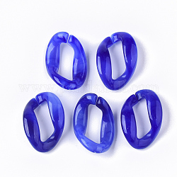 Anneaux liant acrylique, connecteurs à liaison rapide, pour faire des chaînes, style de pierres fines imitation, torsion, bleu, 37.5x27x5.5mm, diamètre intérieur: 25.5x9 mm, environ: 160 pcs / 500 g