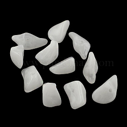 Perles en acrylique imitation pierre précieuse, blanc, 19~28x14~19x6~13mm, Trou: 2mm, environ 31 pcs/50 g