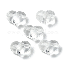 Perline di cristallo di quarzo naturale, perle di cristallo di rocca, cuore, 14~14.5x18x10.5~11mm, Foro: 1 mm