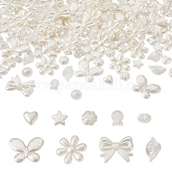 Craftdady 180Pcs 9 Style ABS Plastic Imitation Pearl Beads, Star & Heart & Flower, Creamy White, 10~25x9~29.5x4~7.5mm, Hole: 1.2~1.8mm, 20pcs/style