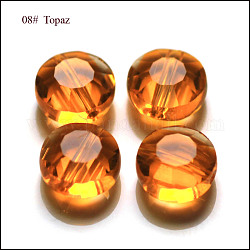 Imitazione branelli di cristallo austriaco, grado aaa, sfaccettato, rotondo e piatto, arancione, 10x5mm, Foro: 0.9~1 mm