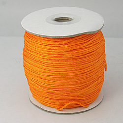 Hilo de nylon, cable de la joya de nylon para las pulseras que hacen, redondo, naranja oscuro, 1 mm de diámetro, 225 yardas / rodillo