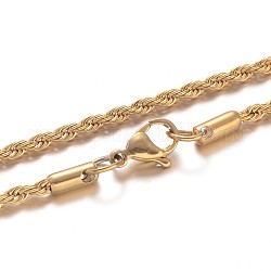 304 из нержавеющей стальной трос цепи ожерелья, с карабин-лобстерами , золотые, 19.7 дюйм (50 см)