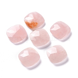 Naturale perle di quarzo rosa, Senza Buco / undrilled, per filo avvolto processo pendente, sfaccettato, quadrato, 21x21x6.5mm