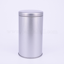 Tea Tin Canister with Airtight Double Lids, Small Kitchen Canisters, for Tea Coffee Sugar Storage, Matte Silver Color, 7.5x13cm