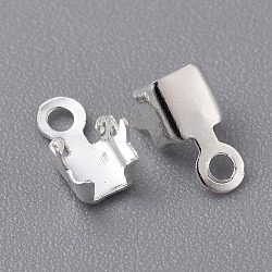 Brass Cup Chain Ends, Rhinestone Cup Chain Connectors, Silver, 7x3.5mm, Hole: 1.4mm, about 3.3mm inner diameter