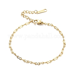 304 Stainless Steel Infinity Link Chain Bracelet for Women, Golden, 8-1/4 inch(21cm)