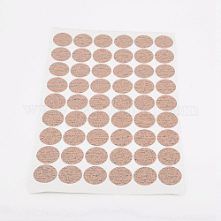 Наклейки пвх, наклейки с отверстиями под винты, круглые, деревесиные, 207x144x0.4 мм, наклейки: 20 мм, 54шт / лист