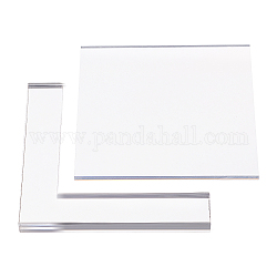 Plaque de pression acrylique transparente, clair, 10.1x10.1x0.9 cm, 10x10x0.4 cm
