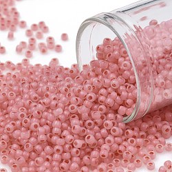 Toho perles de rocaille rondes, Perles de rocaille japonais, mat, (911f) Impatiens de Ceylan givré rose, 11/0, 2.2mm, Trou: 0.8mm, environ 1110 pcs/10 g
