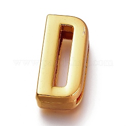 Charms silde in lega,  cadmio& piombo libero, oro, lettera d, 20.5x10x6.5mm, Foro: 2.5x18 mm