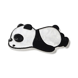 Bedruckte undurchsichtige Acryl-Cabochons, Panda, Rauch weiss, 39.5x18.5x2.5 mm