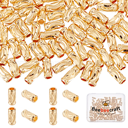 Beebeecraft 100Pcs Brass Tube Beads, Nickel Free, Real 18K Gold Plated, 7x3mm, Hole: 1.8mm