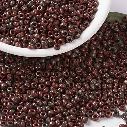 MIYUKI Round Rocailles Beads, Japanese Seed Beads, (RR4520) Opaque Orange Picasso, 8/0, 3mm, Hole: 1mm, about 422~455pcs/bottle, 10g/bottle