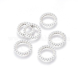 Miyuki & toho perles de rocaille japonaises faites à la main, avec anneaux connecteurs en 304 acier inoxydable, motif de tissage, anneau, couleur d'argent, gris clair, 14.5~15x1.7mm