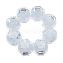 Chgcraft 40pcs cajas de anillo de plástico transparente blanco aretes de cristal cajas de almacenamiento de joyas caja organizadora de exhibición con espuma para almacenar anillos pendientes de joyería