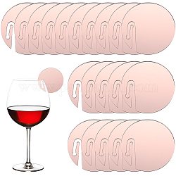 Sunnyclue 20 pieza de abalorios acrílicos para copas de vino, marcador de copa, plano y redondo, rosa brumosa, 49.5x1.5mm