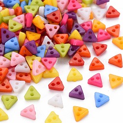 Пластиковые кнопки 2-отверстие, треугольные, разноцветные, 5.5x6x2 мм, отверстие : 1.2 мм