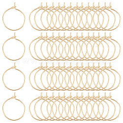 Unicraftale ca. 100 Stück goldener Weinglas-Ring, 15 mm, Edelstahl-Creolen-Ohrring, hypoallergen, Weinglas-Charms, Ringe, Perlen-Ohrring-Creolen für die Schmuckherstellung