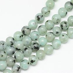 Chapelets de perles en jaspe sésame naturel / jaspe kiwi, ronde, 10~11mm, Trou: 1mm, Environ 39 pcs/chapelet, 15.7 pouce