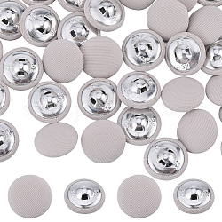 Gorgecraft 50 шт. тканевые пуговицы с 1 отверстиями, с алюминиевыми выводами, плоская круглая кнопка, бежевые, 19x9 мм, отверстие : 2x2.5 мм